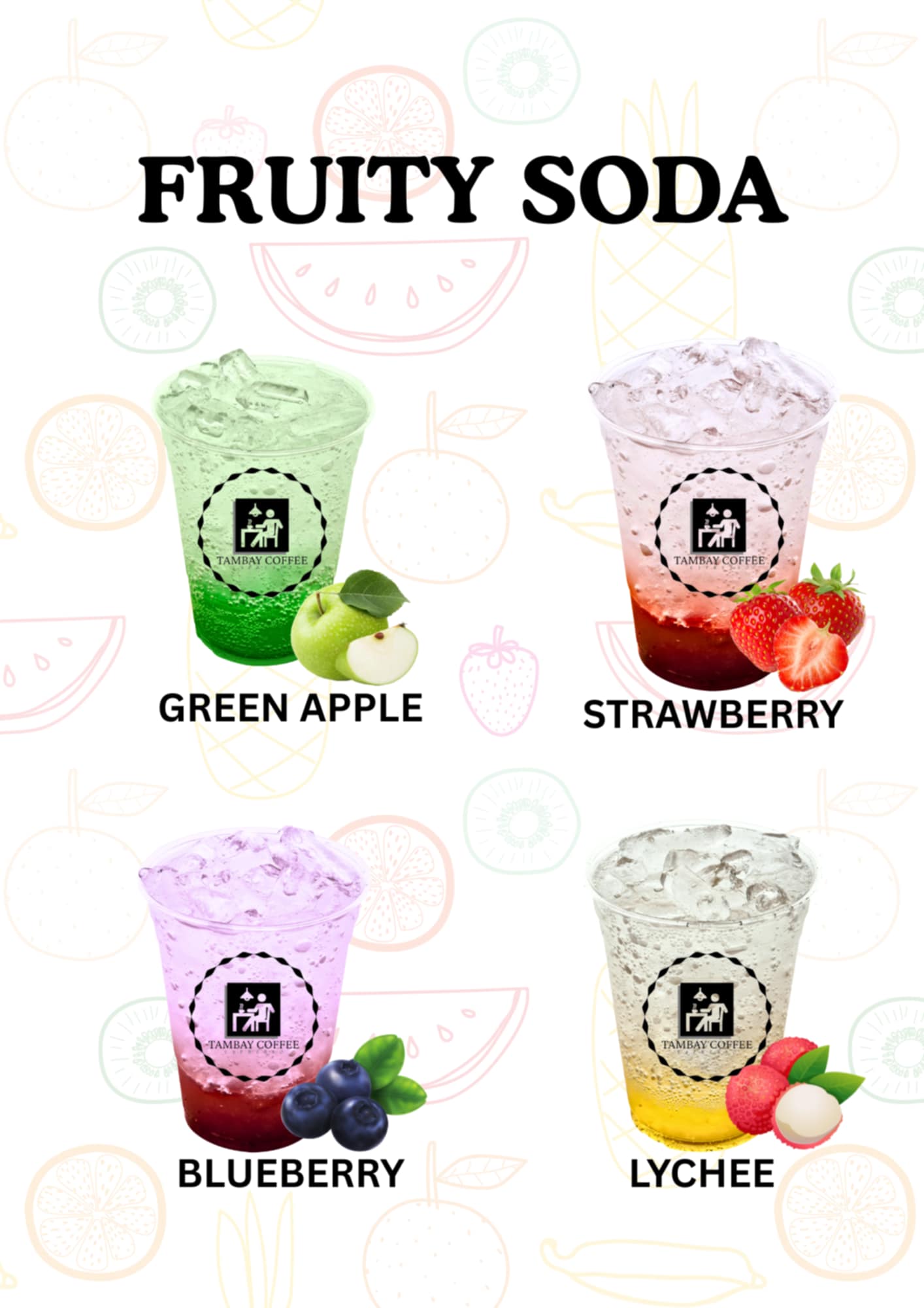 Fruity Soda Menu
